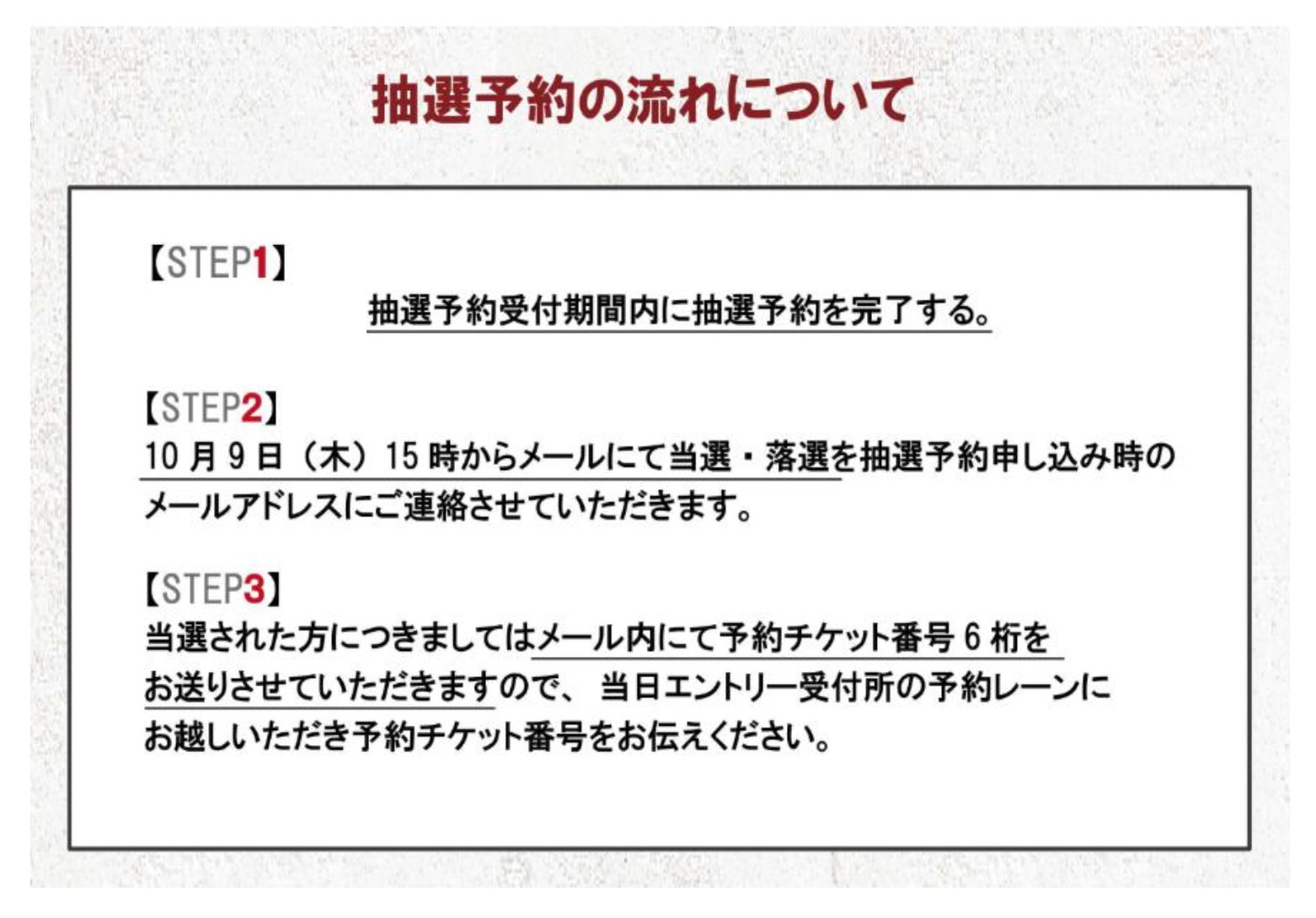 抽選予約の流れ